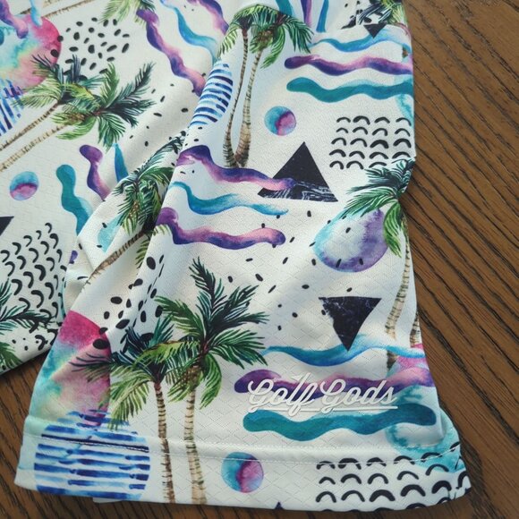 Golf Gods Polo multicolored Men's Polo Top Size L Tropical Abstract Modern Golf - Picture 10 of 13